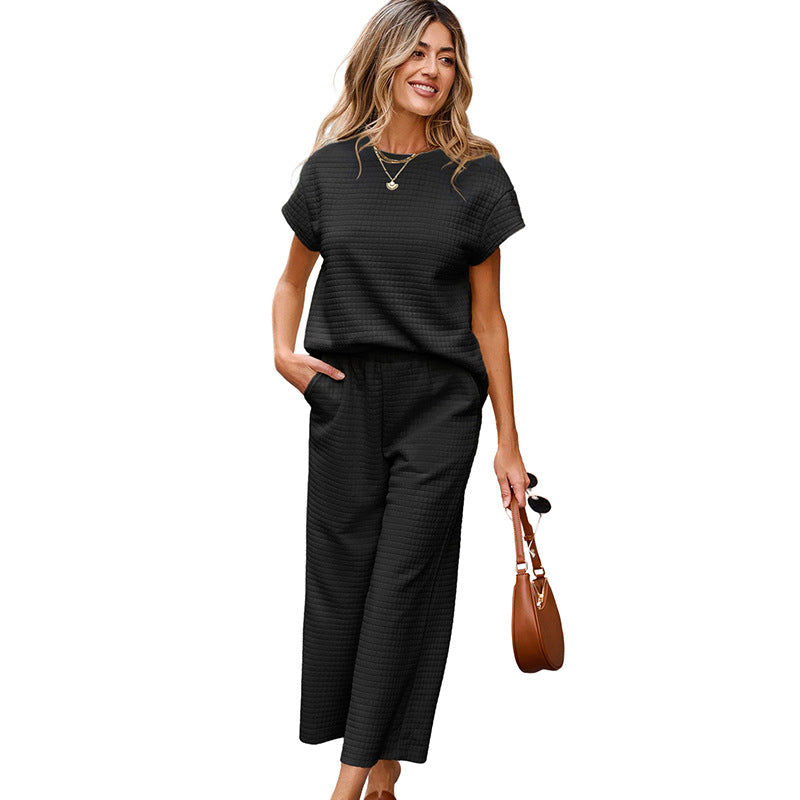 šSummer Fashion-50% OffāWomen's Casual Pullover Tops & Wide Leg Pants Set