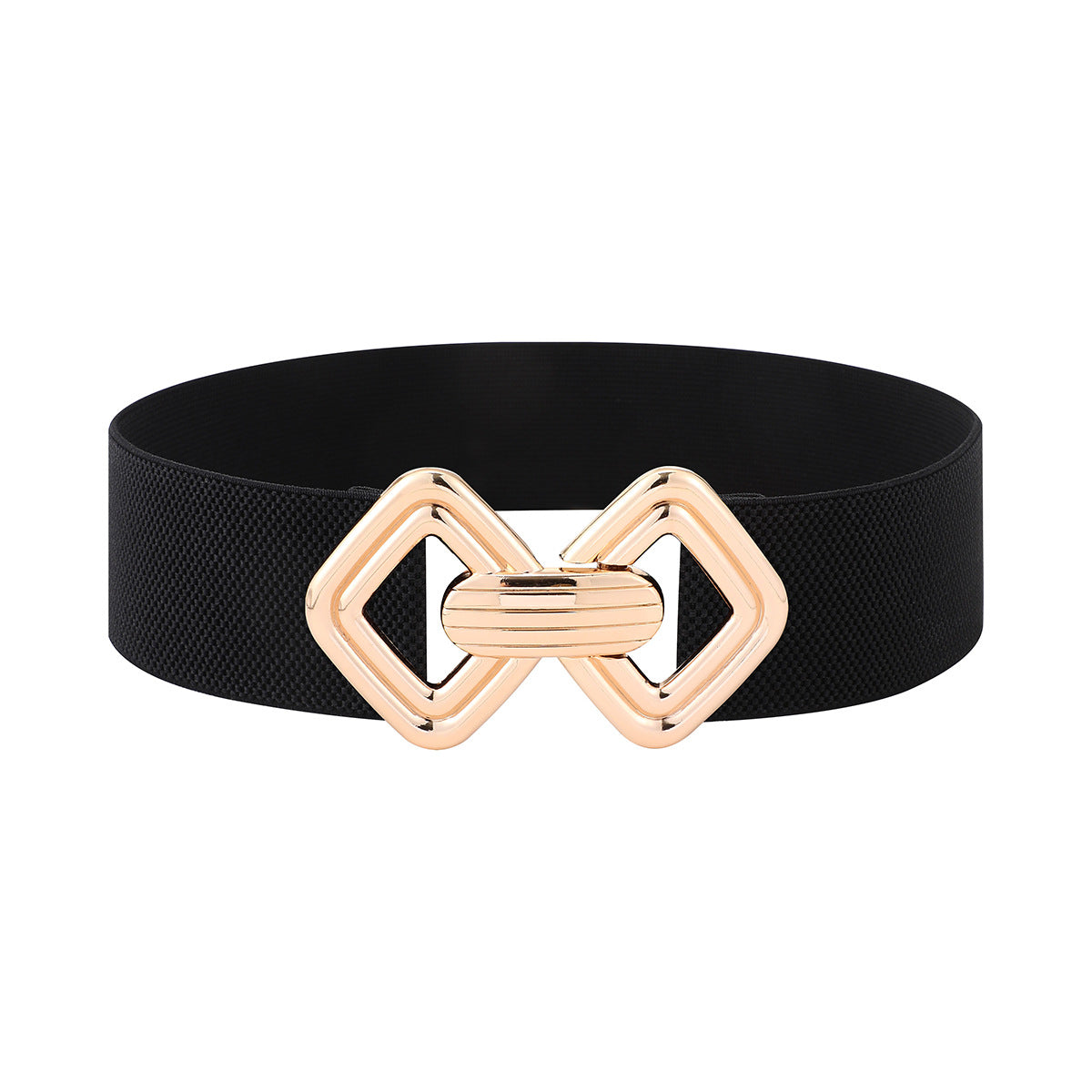 【Factory direct sales】Women's Vintage Gold Buckle High Elastic Leather Belt