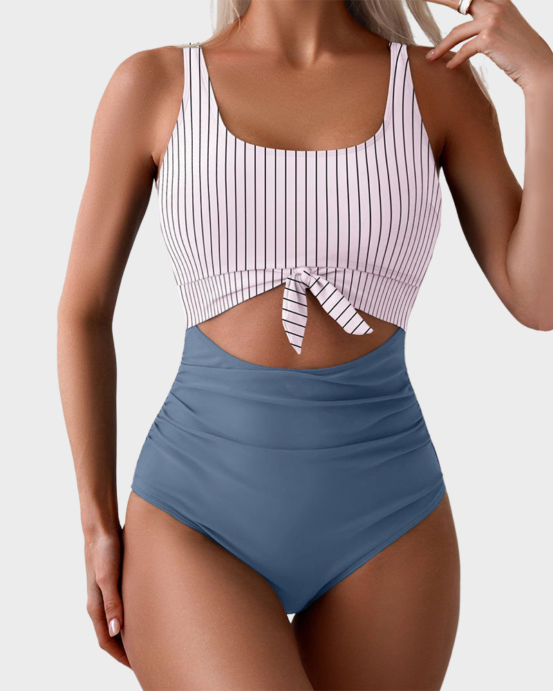 🔥2025 SUMMER 50% OFF🎁Ruched Tie-Knot Tummy Control One-Piece Swimsuit
