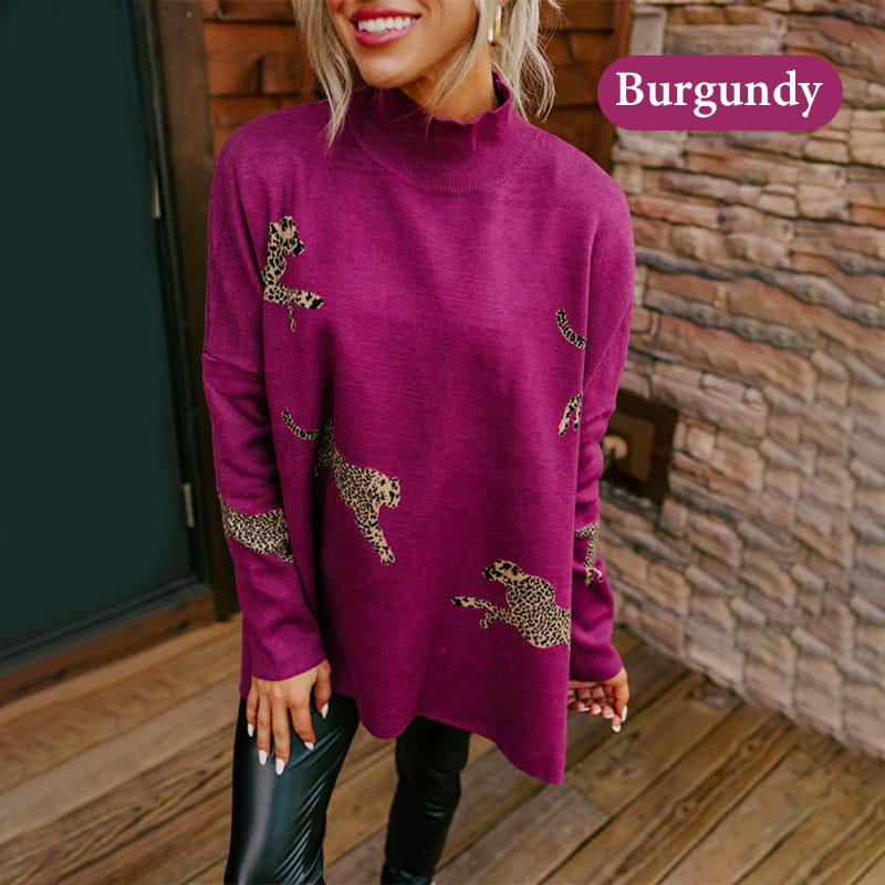 Retro Leopard Print Long Sleeve Top