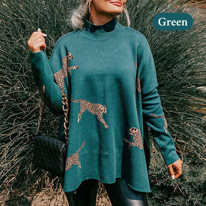 Retro Leopard Print Long Sleeve Top