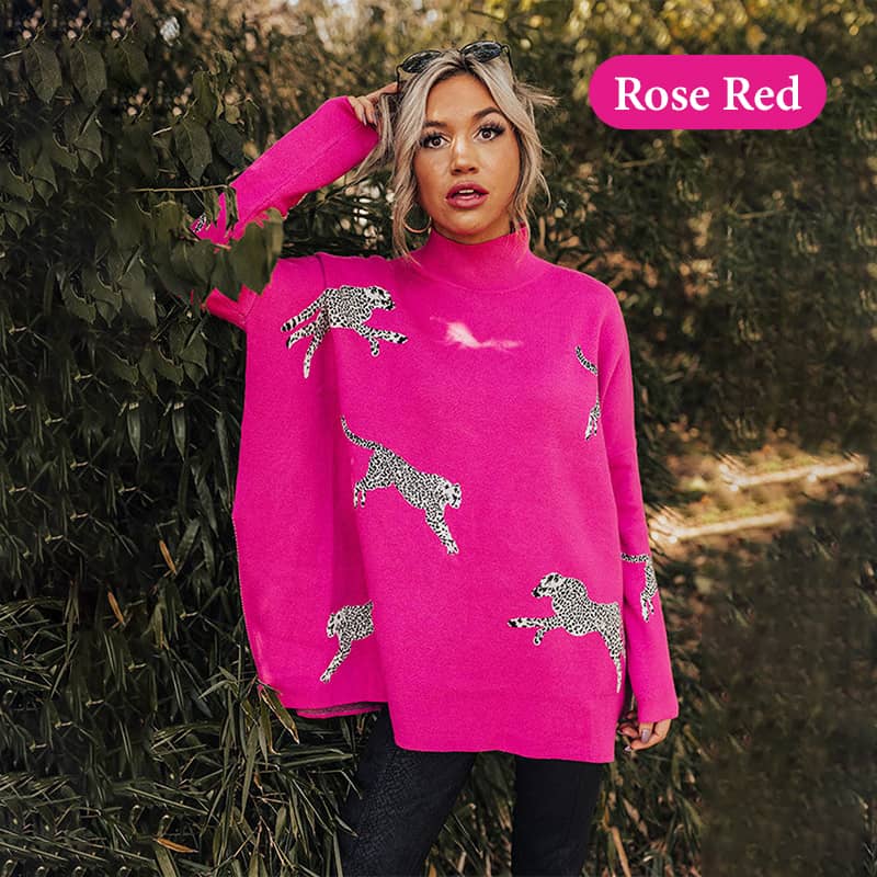 Retro Leopard Print Long Sleeve Top