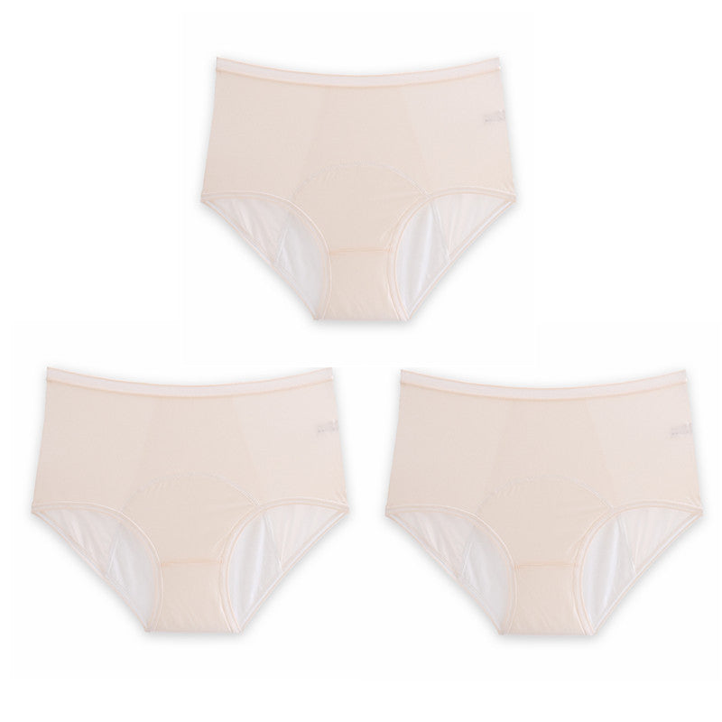 High Waist Leak Proof Ice Silk Panties Plus Size L-5XL