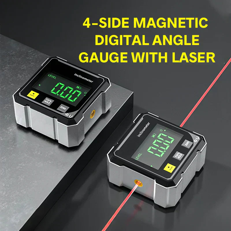 🔥HOT SALE (50% OFF)🔥4-Side Magnetic Digital Angle Gauge with Laser