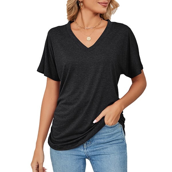 💕Hot Promotion- UP TO 49% OFF🌷V-Neck Solid Color Loose Ladies Tops
