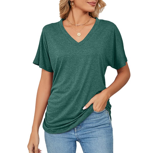 💕Hot Promotion- UP TO 49% OFF🌷V-Neck Solid Color Loose Ladies Tops