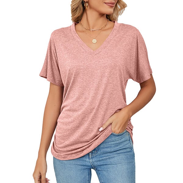 💕Hot Promotion- UP TO 49% OFF🌷V-Neck Solid Color Loose Ladies Tops