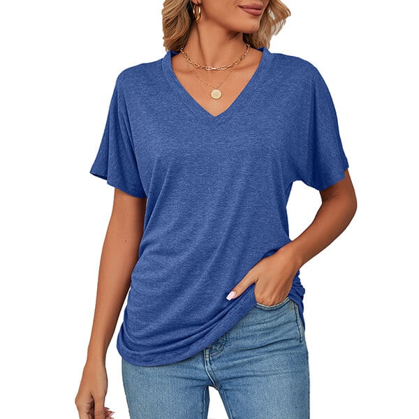 💕Hot Promotion- UP TO 49% OFF🌷V-Neck Solid Color Loose Ladies Tops
