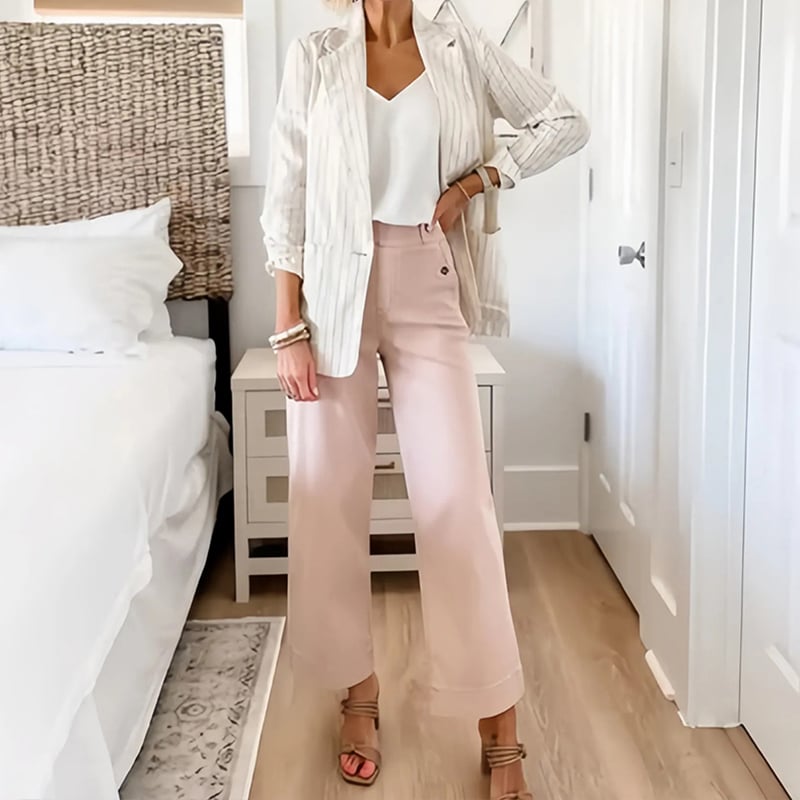 ⏳ Limited time 50% off! 💥Stretch Twill Cropped Wide Leg Pants | High Waist + Stretch Twill(The more you buy, the higher the discount)