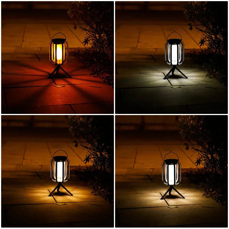 🔥Hot Sale 50% OFF🔥 Solar Lantern Outdoor Light with 4 Modes - USB Recharge Backup, Powerbank Function, Collapsible & Lightweight for Camping ⛺️