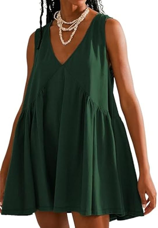 🔥Last Day 49% OFF -💃 Women's Summer Sleeveless V-Neck Mini Dress