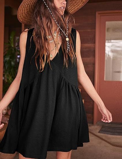 🔥Last Day 49% OFF -💃 Women's Summer Sleeveless V-Neck Mini Dress