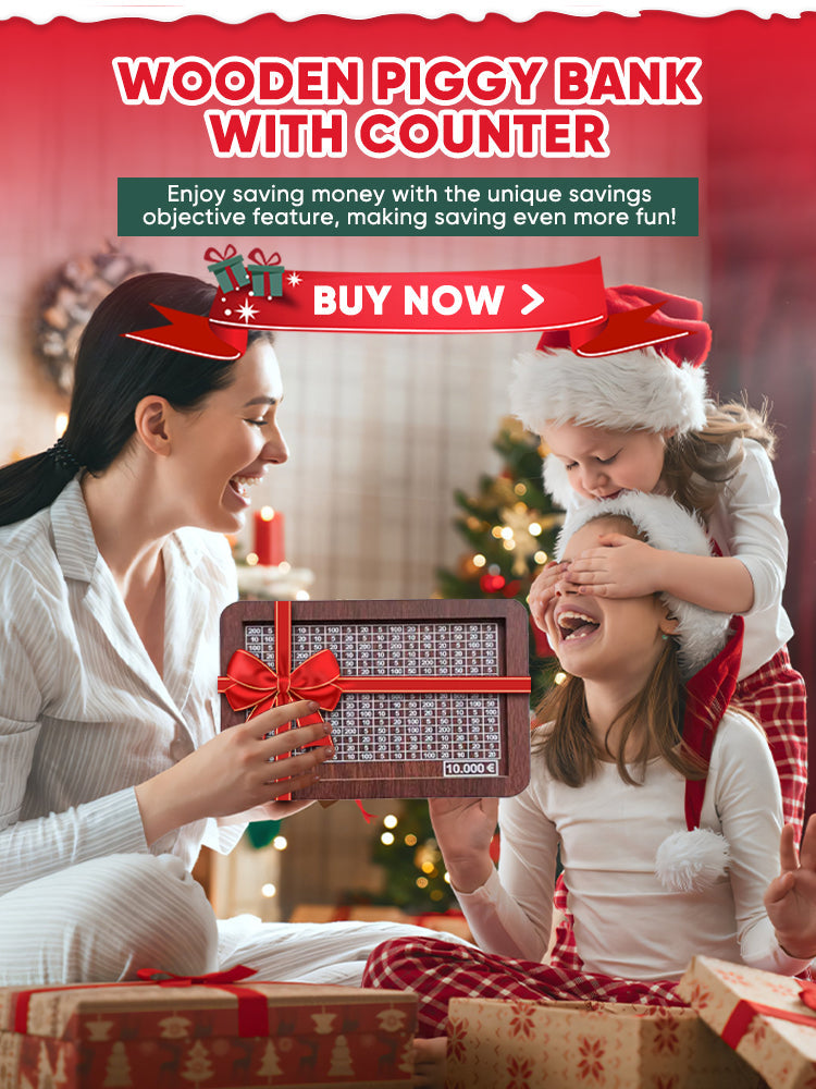 🎁 Hot Sale 49% OFF 🔥Retro Style Wooden Money Box with Counter Piggy Bank Handmade Saving Money Goal Piggy Bank