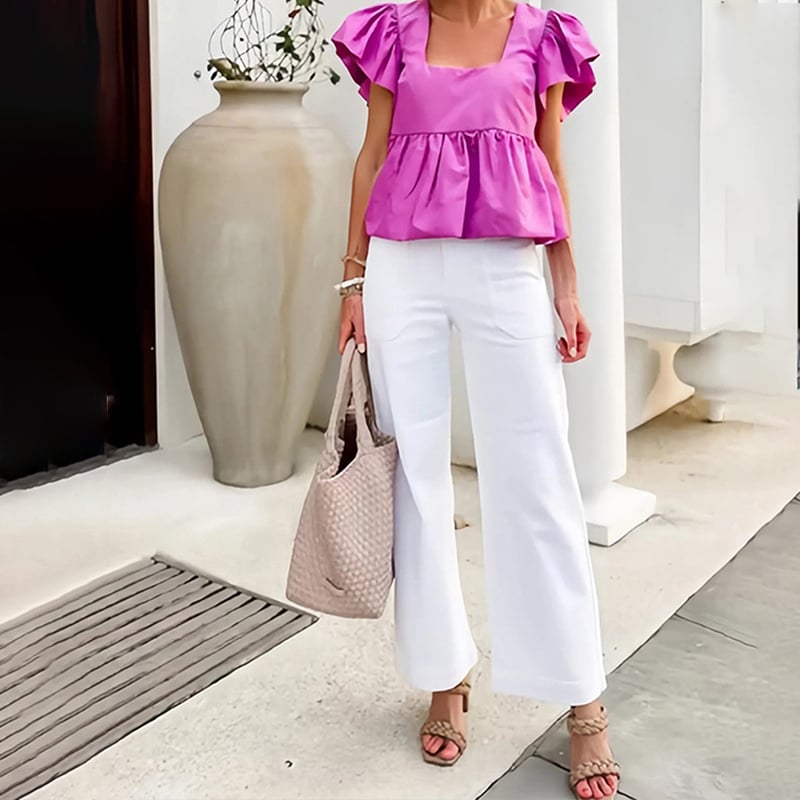 ⏳ Limited time 50% off! 💥Stretch Twill Cropped Wide Leg Pants | High Waist + Stretch Twill(The more you buy, the higher the discount)