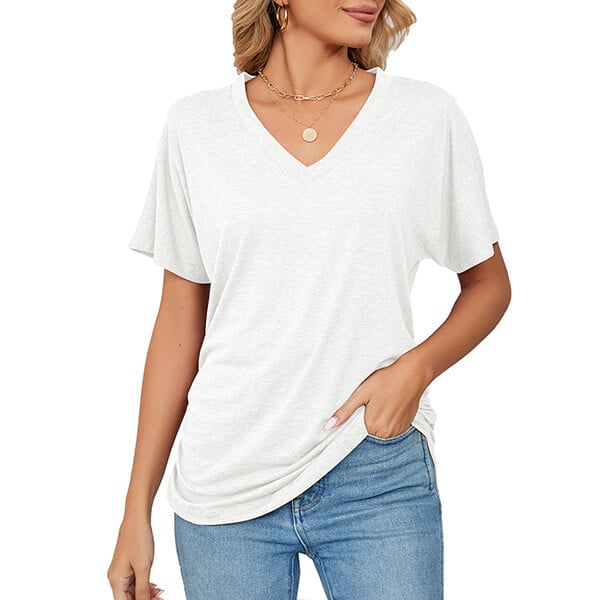 💕Hot Promotion- UP TO 49% OFF🌷V-Neck Solid Color Loose Ladies Tops