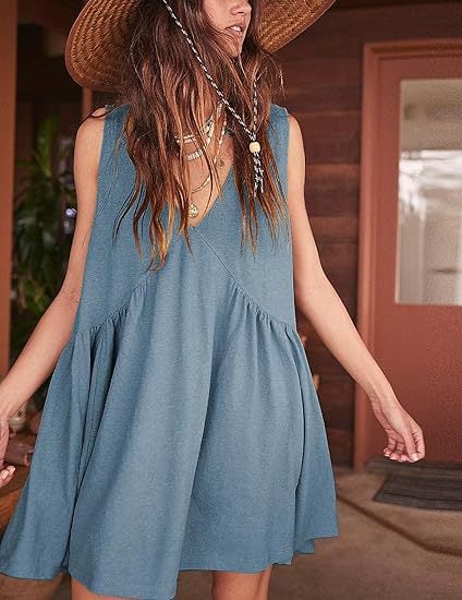 🔥Last Day 49% OFF -💃 Women's Summer Sleeveless V-Neck Mini Dress