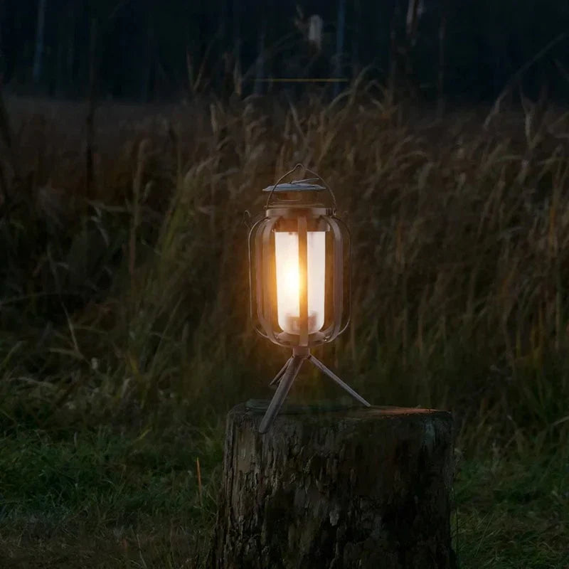 🔥Hot Sale 50% OFF🔥 Solar Lantern Outdoor Light with 4 Modes - USB Recharge Backup, Powerbank Function, Collapsible & Lightweight for Camping ⛺️