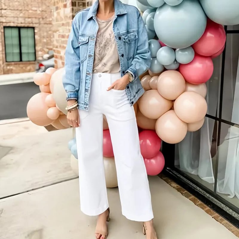 ⏳ Limited time 50% off! 💥Stretch Twill Cropped Wide Leg Pants | High Waist + Stretch Twill(The more you buy, the higher the discount)