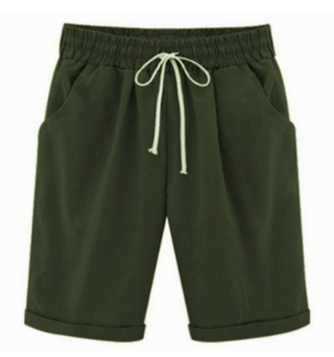 🔥Summer Hot Sales - 50% OFF🔥Plus Size Solid Color Elastic Waist Loose Cropped Shorts