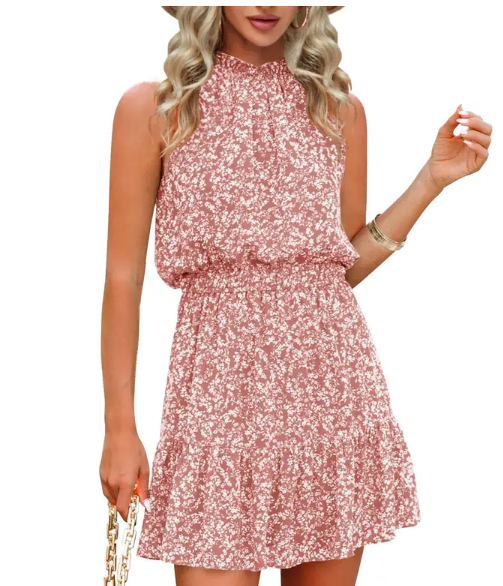 ⏰Hot Sale 49% Off💃2025 New Summer Halter Neck Pleated A Line Dress