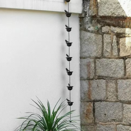 🔥Limited Time Sale 50% OFF🔥Where Rain Meets Art – Decorative Rain Chain with Bird Bath Design