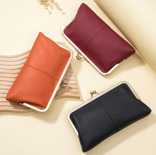 💥Premium Genuine Leather Long Wallet – ✨Timeless Elegance, Unbeatable Price💕