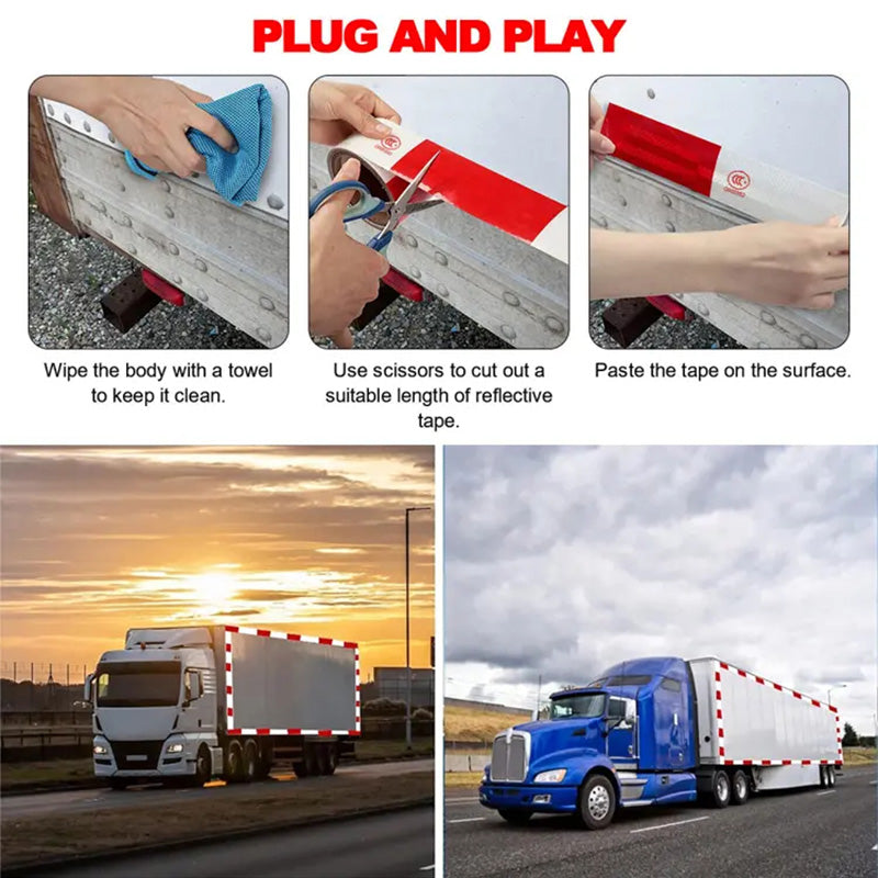 Red And White Reflective Stickers