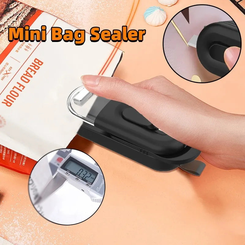 2 in 1 Handheld Portable Food Storage Bag Sealer with Cutter
