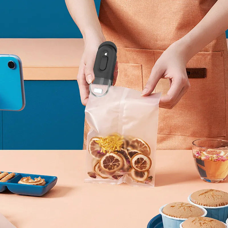 2 in 1 Handheld Portable Food Storage Bag Sealer with Cutter