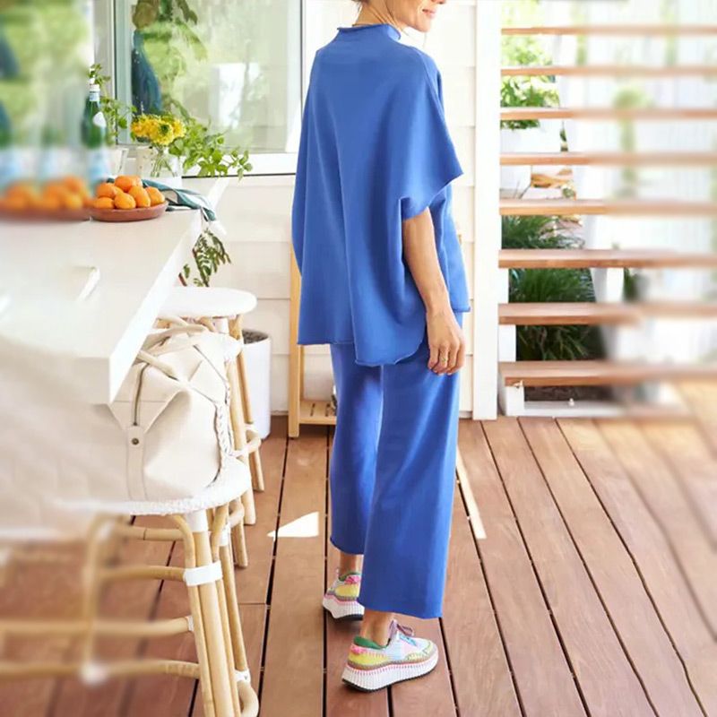 Set wijde broek met 3/4 mouwen voor vrouwen