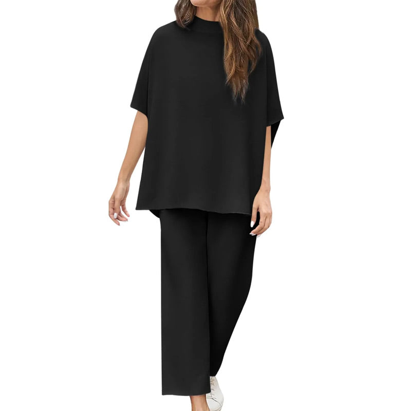 Set wijde broek met 3/4 mouwen voor vrouwen