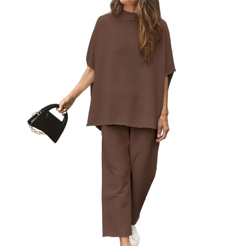 Set wijde broek met 3/4 mouwen voor vrouwen