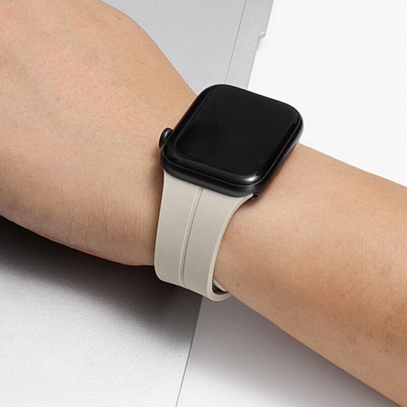 Magnetic folding buckle silicone strap for iwatch
