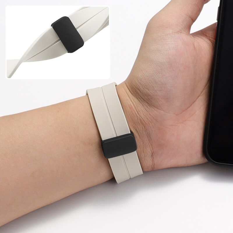 Magnetic folding buckle silicone strap for iwatch