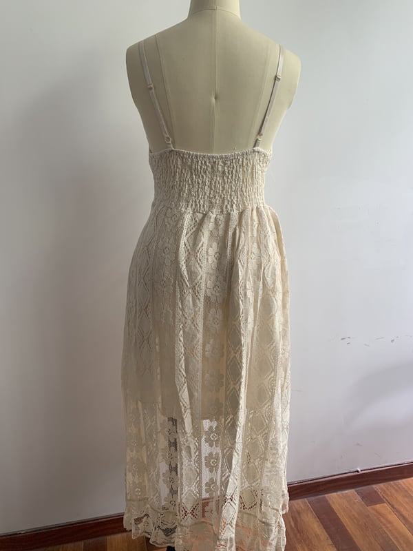 V-Neck Lace-Up Strappy Dress