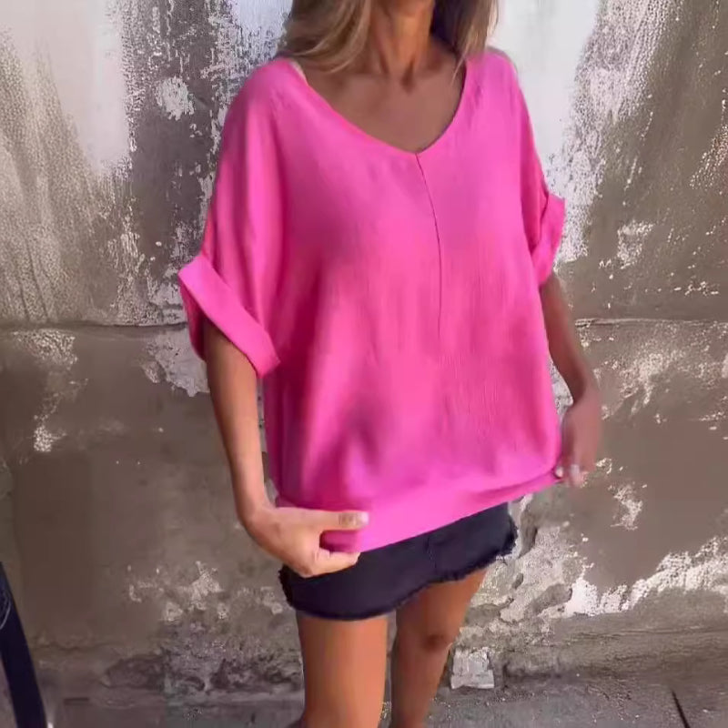 Oversized V-Neck T Shirt for Women