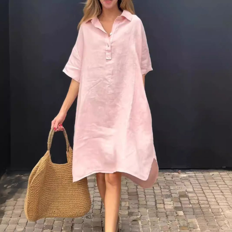 💕Limited Time 50% Off💕Oversized Shirt Midi Dress with Pocket