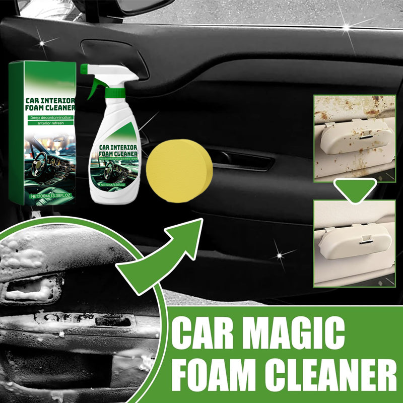 🌟BUY 4 GET 4 FREE🌟Effective Car Interior Foam Cleaner with Sponge
