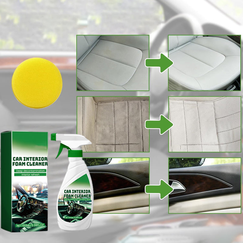 🌟BUY 4 GET 4 FREE🌟Effective Car Interior Foam Cleaner with Sponge