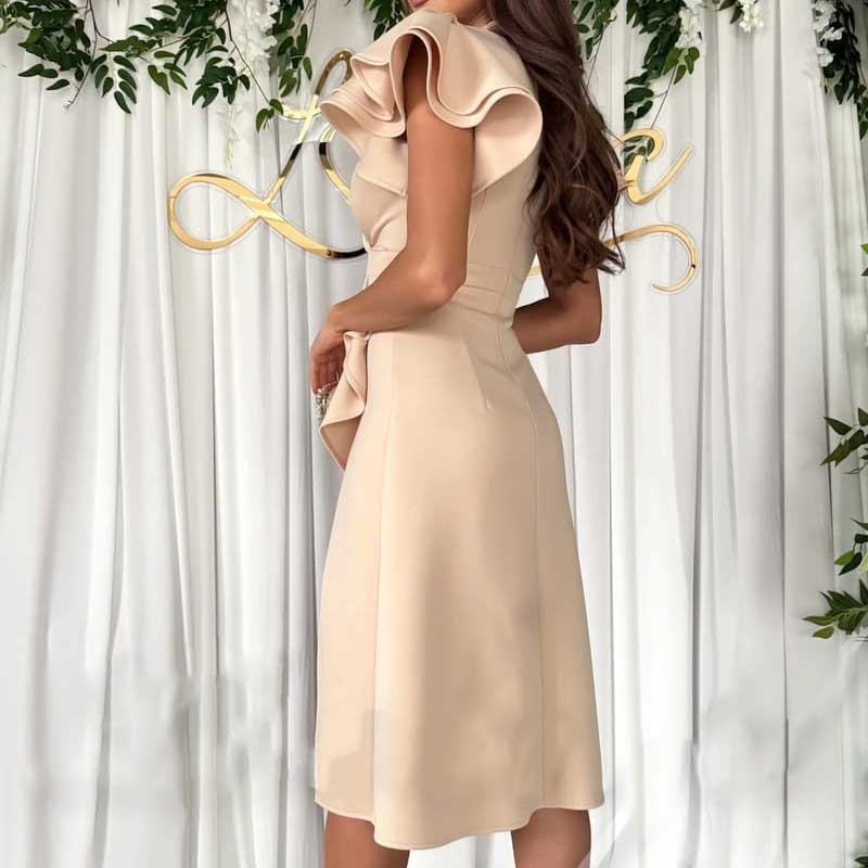 Sexy V-Neck Flutter Sleeve Dress(50% OFF)