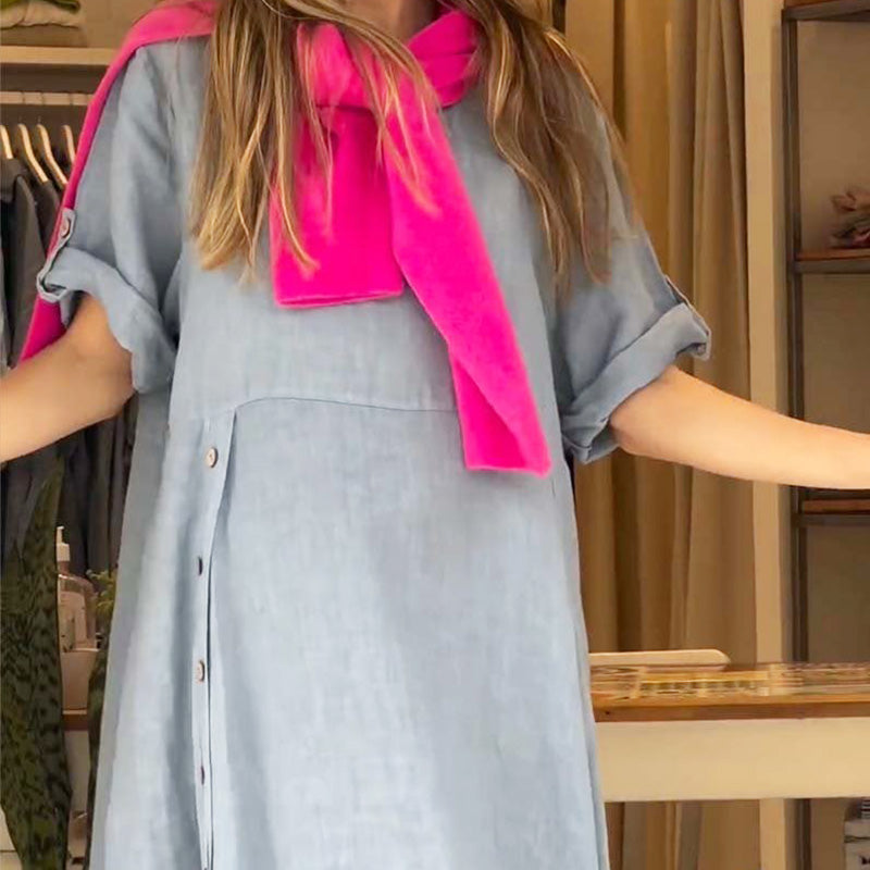 🌸2025 NEW SALES - 50% OFF🌸Women's Breathable Side Button Adjustable Sleeve Dress