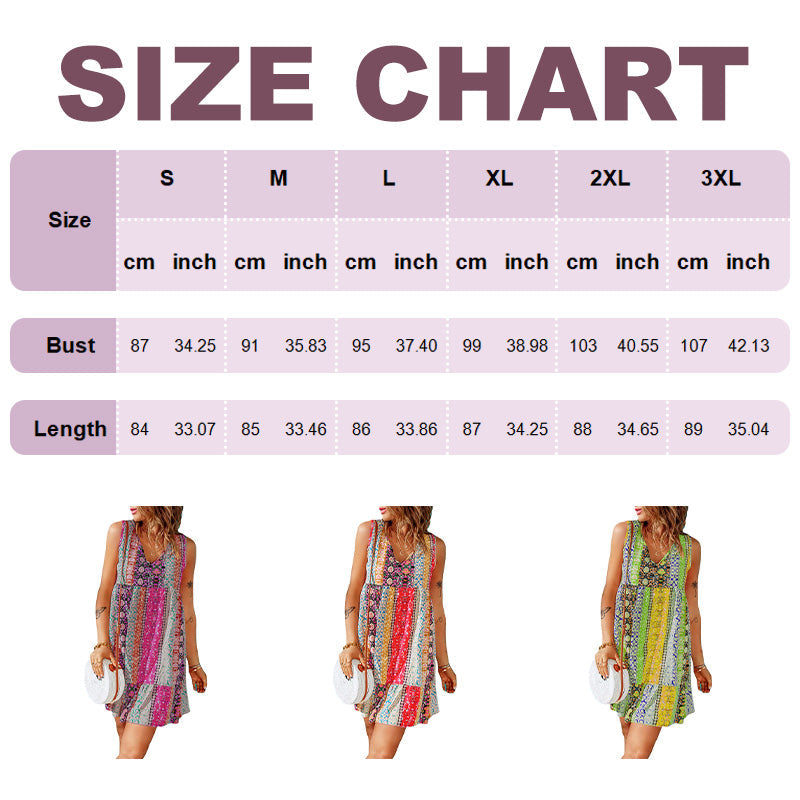 Ethnic Style V-Neck Sleeveless Dress