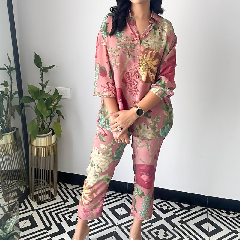 🌹2025 New Year Sales - 58% OFF🌸Casual Floral Print Two-Piece Set 💕