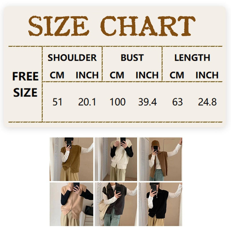 Women's Lapel Collar Zipper Sweater Vest