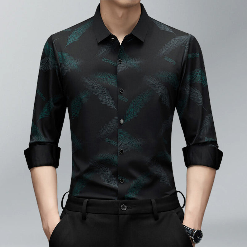 🔥Men's Business Casual Printed Long-Sleeved Shirt