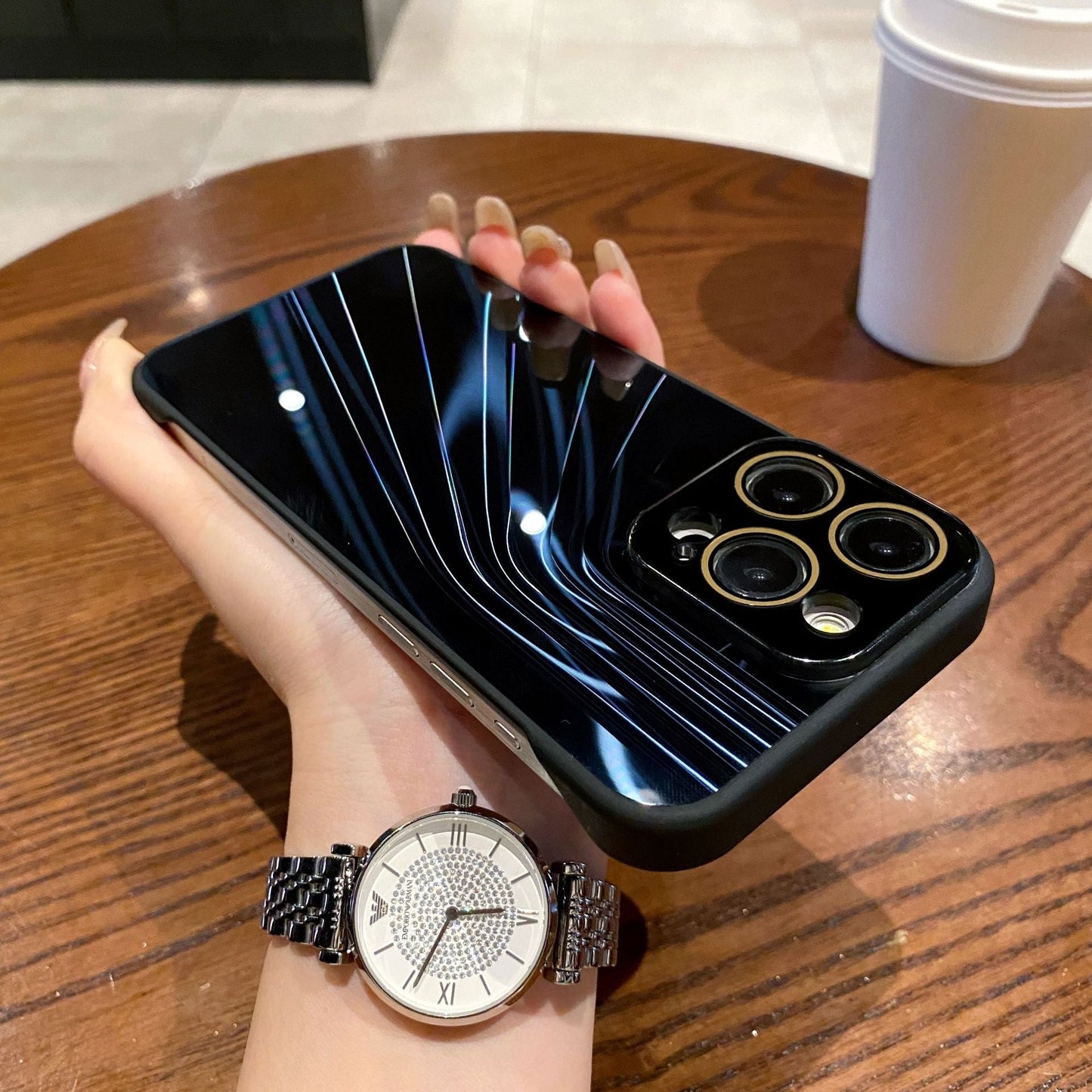 Suitable for iPhone cases gradient laser alex without frame comes with lens film