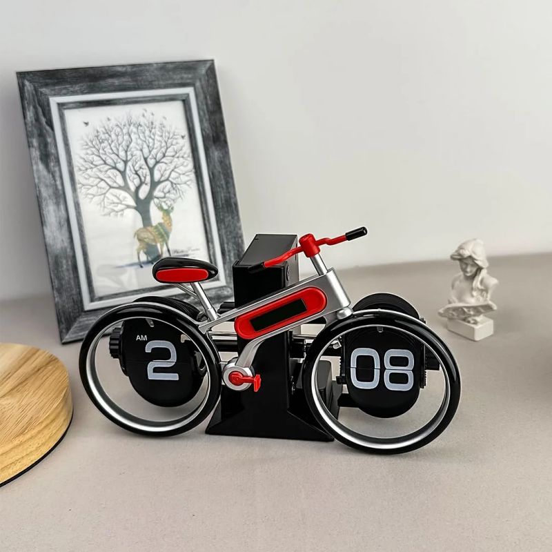 Retro Bicycle-shaped Digital Flip Desk Clock - Home & Office Decor
