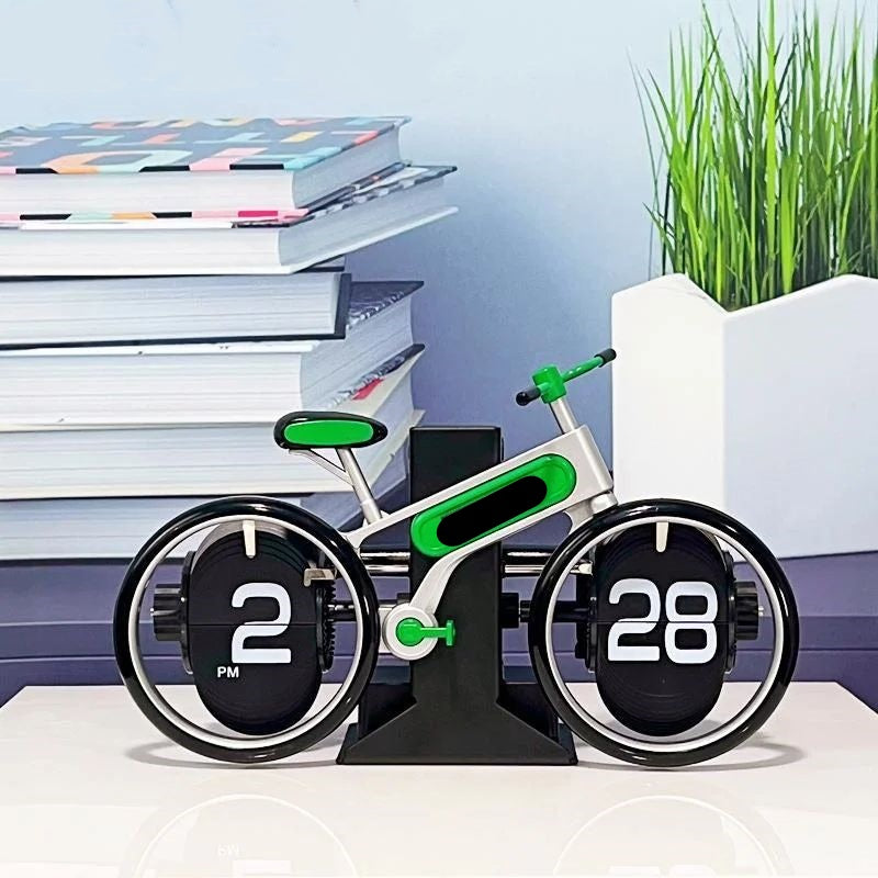 Retro Bicycle-shaped Digital Flip Desk Clock - Home & Office Decor