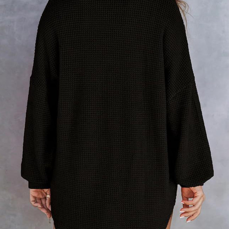 đ„Last Week Promotion 49% Offâš2024 New Womenâs Loose Solid Color Waffle Knit Shirt Jacket