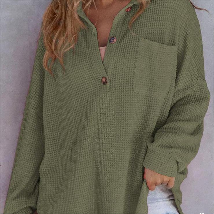 đ„Last Week Promotion 49% Offâš2024 New Womenâs Loose Solid Color Waffle Knit Shirt Jacket